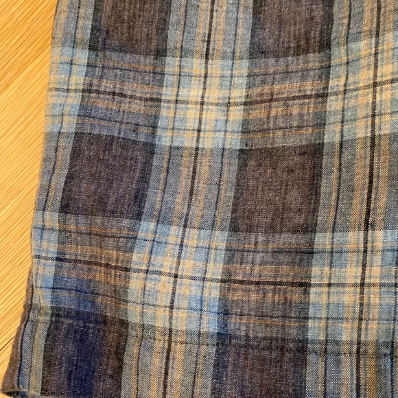 Hiltl Mens Gray Charcoal Tan Plaid Shorts / Flat Front Panel / Size 34 - Picture 3 of 16